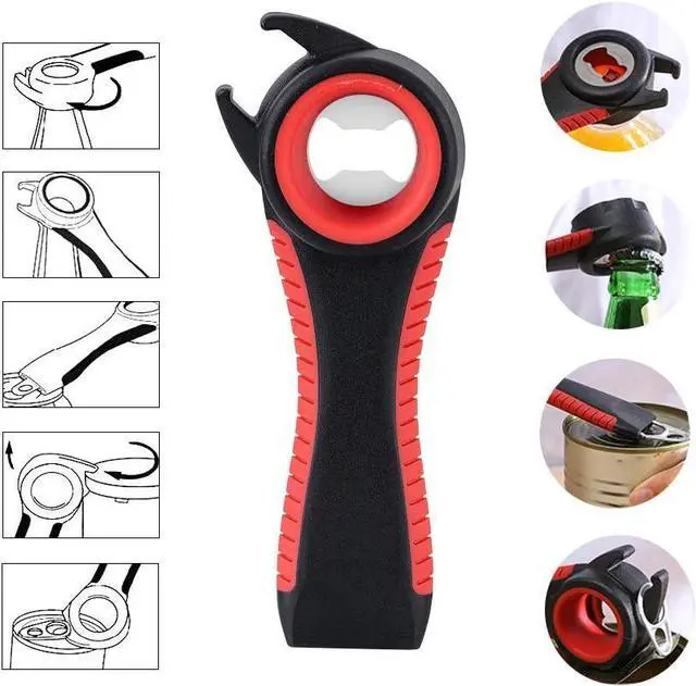 Alt view image 5 of 7 - Astofli 5 Pack Jar Opener For Seniors With Arthritis, Easy Twist Lid Opener Jar Opener For Opening Jars With 2 PCS Rubber Jar Gripper, Multi Can Openers Prime For Seniors With Arthritis