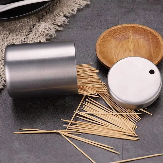 Alt view image 2 of 7 - AYCCNH Stainless Steel Toothpick Holder Dispenser, High-capacity Thickening Tooth Picks Container for Kitchen ( No Toothpicks)