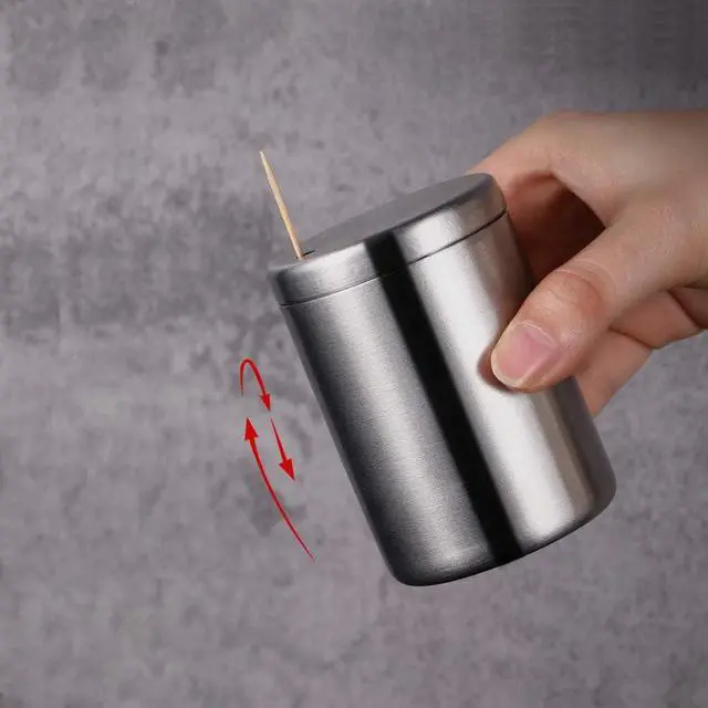 Alt view image 5 of 7 - AYCCNH Stainless Steel Toothpick Holder Dispenser, High-capacity Thickening Tooth Picks Container for Kitchen ( No Toothpicks)
