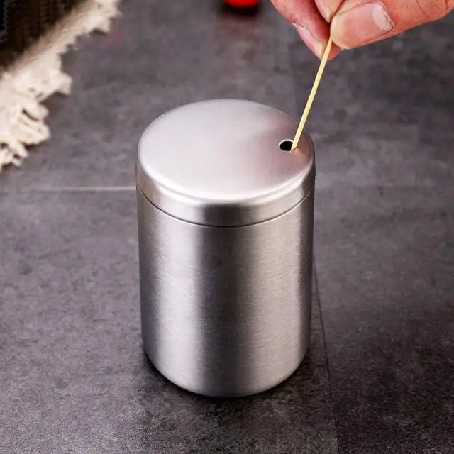 Alt view image 6 of 7 - AYCCNH Stainless Steel Toothpick Holder Dispenser, High-capacity Thickening Tooth Picks Container for Kitchen ( No Toothpicks)