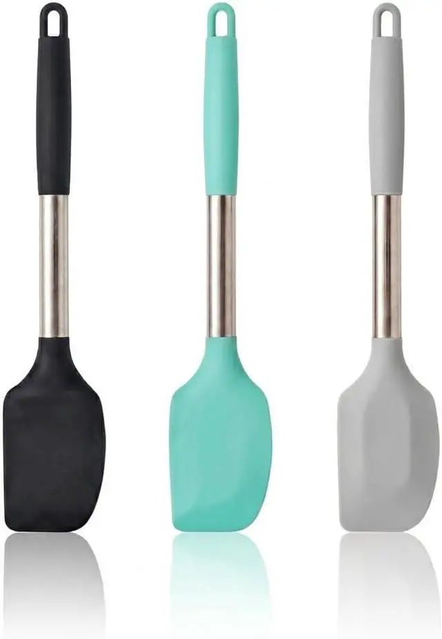Main image of Steel Handle Silicone Spatula Set Silicone Spatula for Baking | 13.2" Large Non Stick Rubber Spatulas for mixing cooking Kitchen Utensils Jar Scrape (3-Pack)