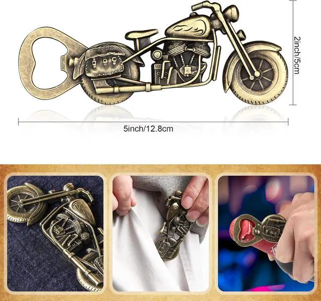 Alt view image 7 of 7 - Motorcycle Beer Gifts for Men, Dad, Him, Unique Vintage Motorcycle Beer Bottle Opener Father Day Gifts for Men Dad Husband Boyfriend Grandfather Best Man, Men's Gift from Daughter Son Wife