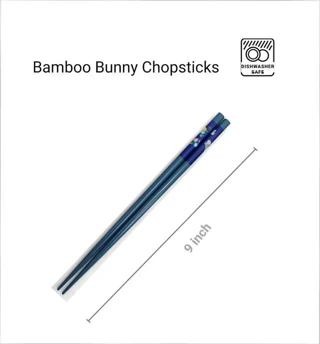 Alt view image 3 of 5 - JapanBargain 3644, Bamboo Chopsticks Reusable Japanese Chinese Korean Chopsticks Set Wood Chop Sticks Hair Sticks 5 Pair Gift Set Dishwasher Safe, 9 inch, 2 Packs