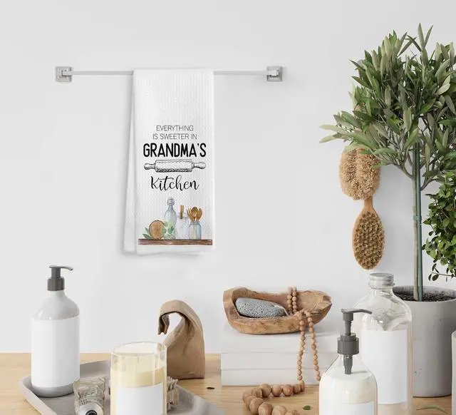 Alt view image 4 of 7 - Grandma's Kitchen Towels and Dishcloths, Grandma Gifts Gift Ideas, for Grandma, Grandma's Drying Cloth Hand Towels Tea Towels for Bathroom Kitchen, 16×24 Inch