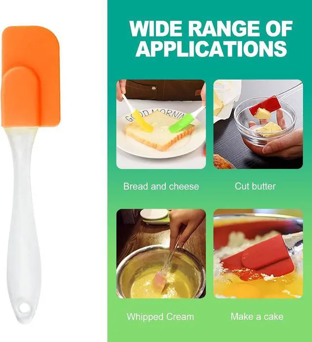 Alt view image 6 of 6 - slaixiu 6PCS Heat Resistant Silicone Spatulas - Non-Stick Mini Kitchen Tools for Baking, Cooking, Mixing & Jar Scraping, Durable & Flexible