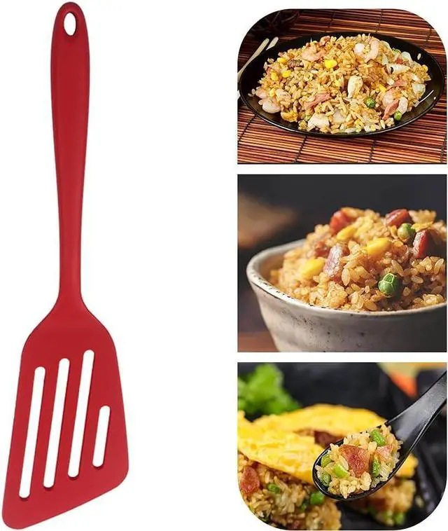 Alt view image 6 of 7 - 2pcs Silicone Spatula, Flexible Nonstick Rubber Fish Slotted Turner, Flipper Spatulas Heat Resistant Cookware for Baking, Frying,Cooking Seafood,Meat,Eggs,Omelets,Pancakes