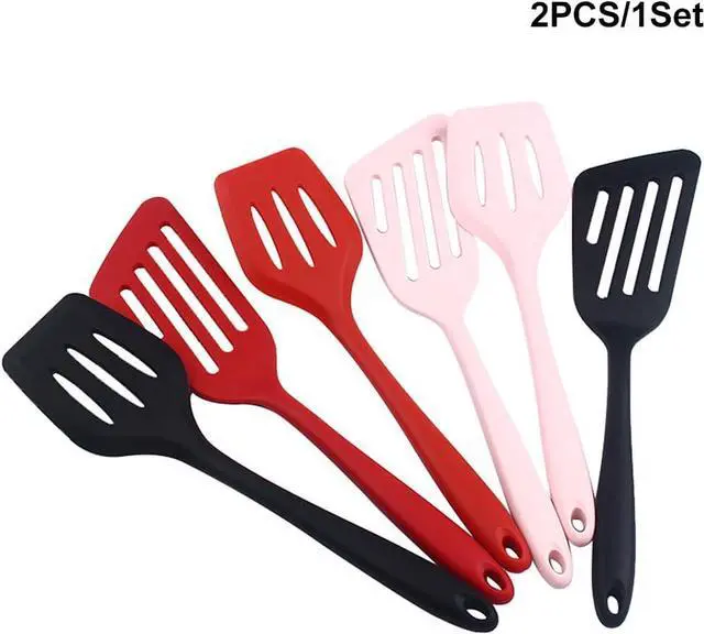 Alt view image 7 of 7 - 2pcs Silicone Spatula, Flexible Nonstick Rubber Fish Slotted Turner, Flipper Spatulas Heat Resistant Cookware for Baking, Frying,Cooking Seafood,Meat,Eggs,Omelets,Pancakes