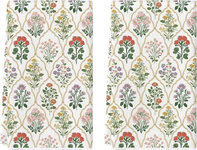 Main image of Artoid Mode Wildflower Spring Kitchen Towels Dish Towels, 18x26 Inch Farmhouse Summer Decoration Cleaning Set of 2