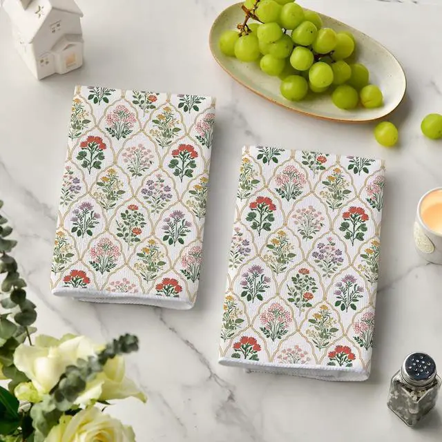 Alt view image 3 of 6 - Artoid Mode Wildflower Spring Kitchen Towels Dish Towels, 18x26 Inch Farmhouse Summer Decoration Cleaning Set of 2
