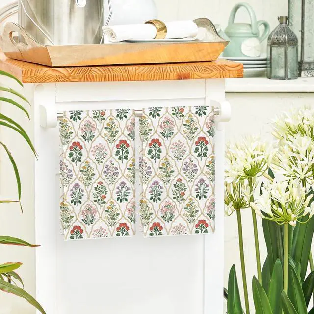 Alt view image 4 of 6 - Artoid Mode Wildflower Spring Kitchen Towels Dish Towels, 18x26 Inch Farmhouse Summer Decoration Cleaning Set of 2