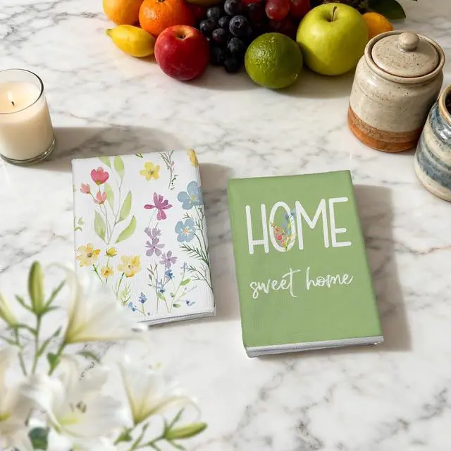 Alt view image 5 of 7 - Floral Kitchen Dish Towels Set of 4, Summer Spring Wildflower Decorative Kitchen Towels, Printed Absorbent Hand Towels for Kitchen Bathroom Table Dining Decor, 15.75x23.23 Inches