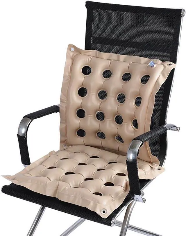 Alt view image 2 of 5 - Inflatable Seat Cushion Portable Chair Cushion for Office Wheelchair 2Pack | Ideal for Travel Car Airplanes Provide Relief From Tailbone Sciatica Hip Pain Daily Use Prolonged Sitting Relief Waterproof