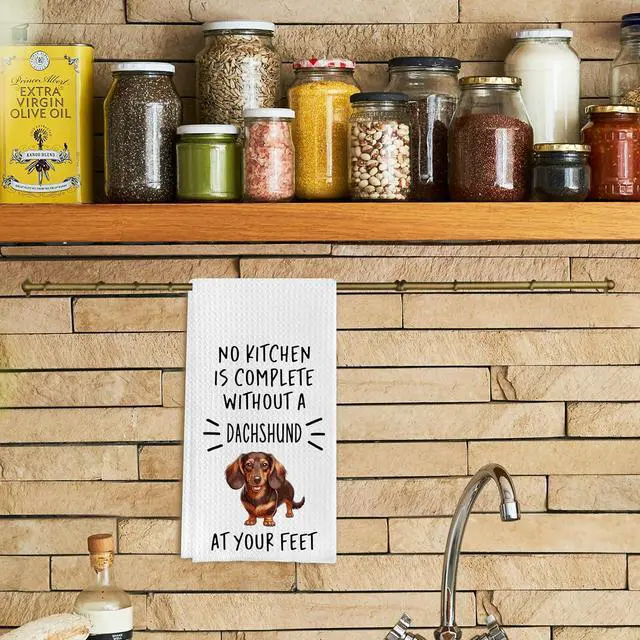 Alt view image 2 of 5 - Dachshund Kitchen Hand Towels - Dachshund Wiener Dog Gifts for Women, Weiner Dog Decor, Dachshund Dish Tea Towels 16 X 24 Inches