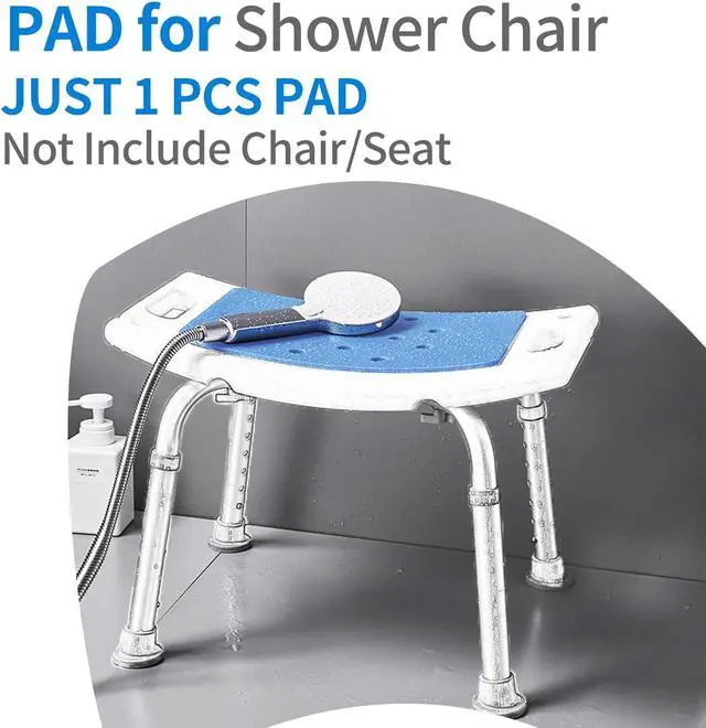 Alt view image 2 of 7 - MINIVON Shower Chair Pad 9" x 14" Inch Bath Seat Cushion Anti Skid, Cover Bathroom Tub Transfer Bench, Stickable Waterproof Soft Foam Fit Bath Chair, Padded Shower Stool Seat Mat for Elderly