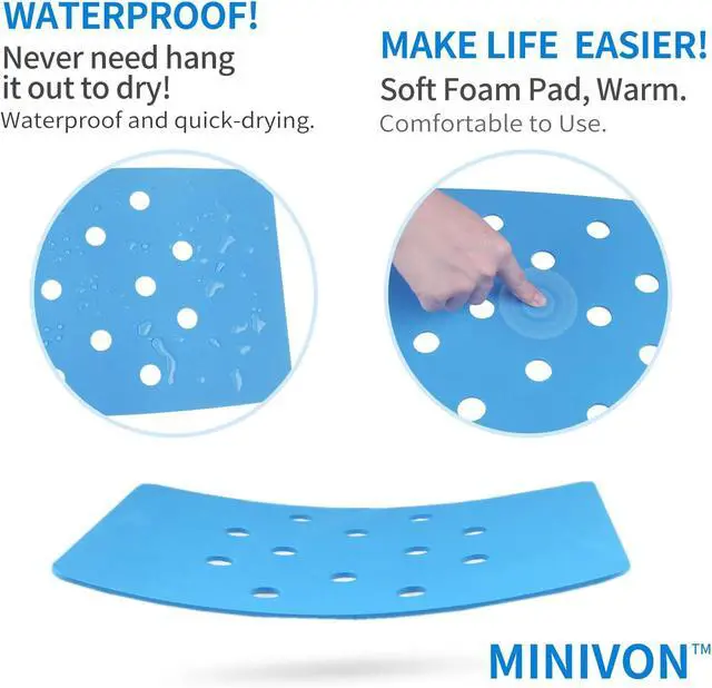 Alt view image 4 of 7 - MINIVON Shower Chair Pad 9" x 14" Inch Bath Seat Cushion Anti Skid, Cover Bathroom Tub Transfer Bench, Stickable Waterproof Soft Foam Fit Bath Chair, Padded Shower Stool Seat Mat for Elderly