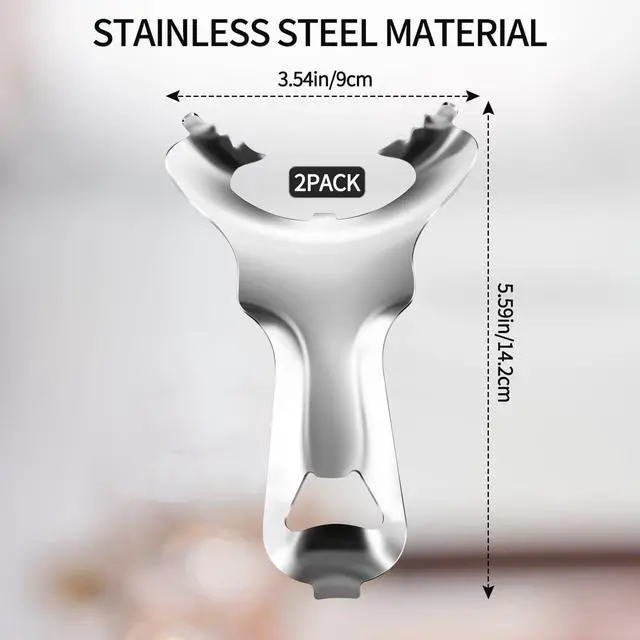 Alt view image 2 of 7 - 2 Pack Stainless Steel Multifunctional Mason Jar Opener, Easy Twist Manual Handheld Tool, for Sealed Canning Lids, Easy Twist Manual Handheld Top Remover