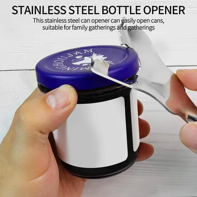 Alt view image 4 of 7 - 2 Pack Stainless Steel Multifunctional Mason Jar Opener, Easy Twist Manual Handheld Tool, for Sealed Canning Lids, Easy Twist Manual Handheld Top Remover