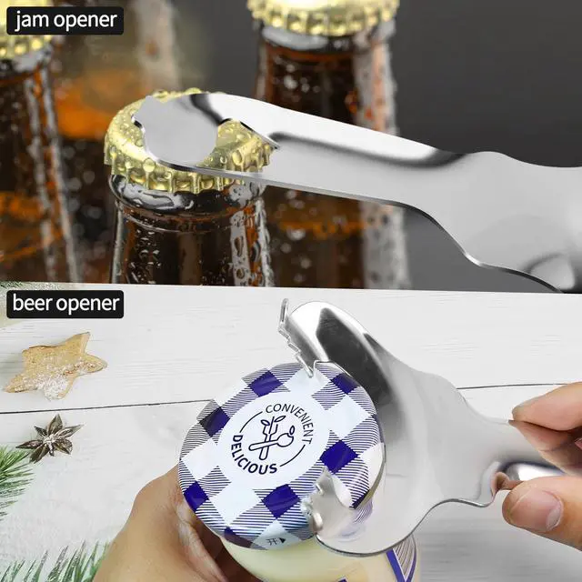 Alt view image 7 of 7 - 2 Pack Stainless Steel Multifunctional Mason Jar Opener, Easy Twist Manual Handheld Tool, for Sealed Canning Lids, Easy Twist Manual Handheld Top Remover