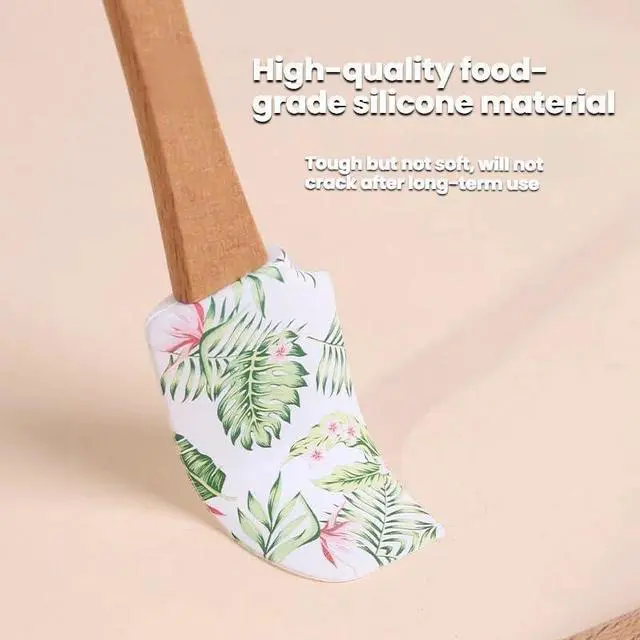 Alt view image 3 of 6 - 2PCS Silicone Spatula Set, Heat Resistant Baking Spatulas Food Grade Silicone Scraper Spatula for Mixing, Cooking, and Baking, Non-Stick Rubber Jar Spatulas with Hanging Hole Moderately Soft and Firm