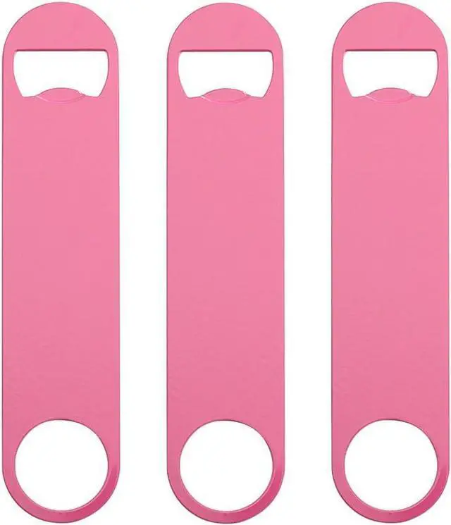 Main image of 3 Pack 7" Heavy Duty Flat Bottle Opener, Pink