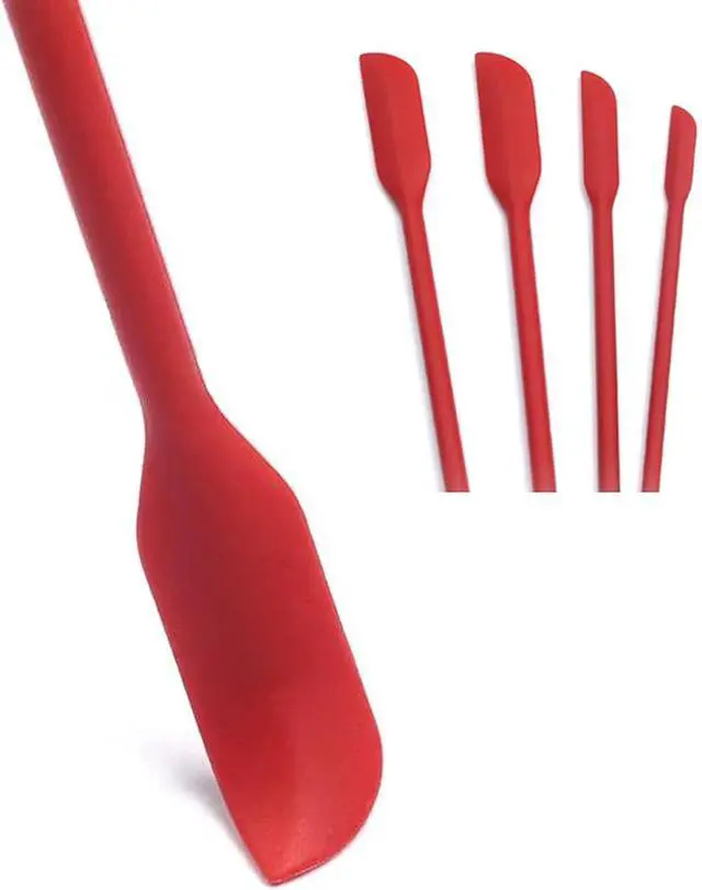 Alt view image 5 of 5 - Mini Silicone Spatula Set- Small Rubber Spatula for Makeup- Thin Jar Scraper for Kitchen(4 PACK) (Mix)