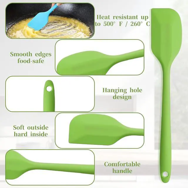Alt view image 3 of 7 - Silicone Spatula Set, 6Pcs 8.5 inch Small Silicone Spatula Heat Resistant Non-Stick Flexible Mini Spatula for Kitchen Baking Mixing Cooking