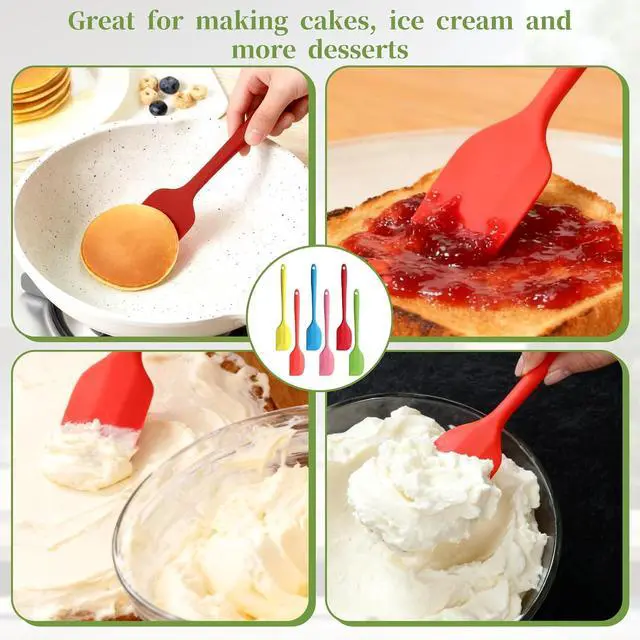 Alt view image 5 of 7 - Silicone Spatula Set, 6Pcs 8.5 inch Small Silicone Spatula Heat Resistant Non-Stick Flexible Mini Spatula for Kitchen Baking Mixing Cooking