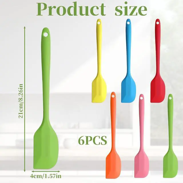 Alt view image 2 of 7 - Silicone Spatula Set, 6Pcs 8.5 inch Small Silicone Spatula Heat Resistant Non-Stick Flexible Mini Spatula for Kitchen Baking Mixing Cooking
