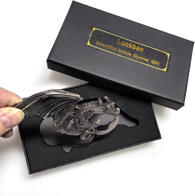 Alt view image 4 of 6 - Dragon Bottle Opener Gothic Dragon Style Metal Beer Bartender Bottle Opener for Men Gift Bar Party Game (Ancient Silver)