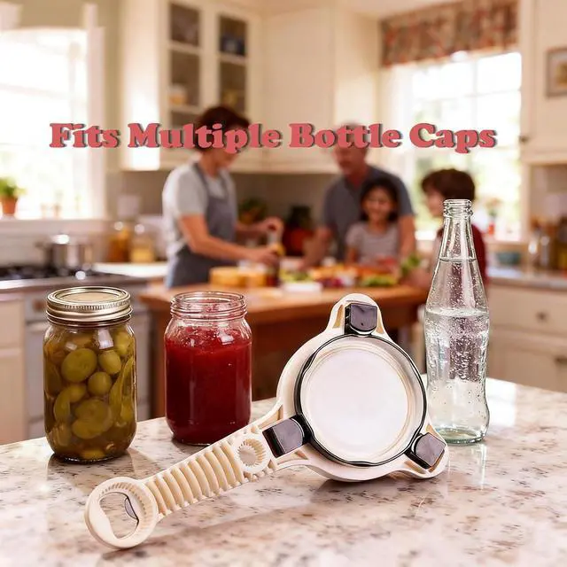 Alt view image 2 of 6 - 4-in-1 Adjustable Jar & Bottle Opener for Seniors & Weak Hands | Upgrade Kitchen Gadget for People with Arthritis, Stainless Steel Claws, Non-Slip & Easy Grip, Manual Lid Remover