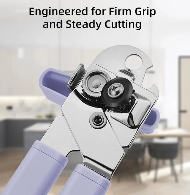 Alt view image 2 of 7 - Can Opener Manual, Reinforced Blade, Effortless Knob, Non-Stick (Grape) | Reinforced blade, effortless knob, built-in bottle opener, non-stick hard rubber handle, smooth-edge safety cutter