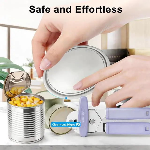 Alt view image 4 of 7 - Can Opener Manual, Reinforced Blade, Effortless Knob, Non-Stick (Grape) | Reinforced blade, effortless knob, built-in bottle opener, non-stick hard rubber handle, smooth-edge safety cutter