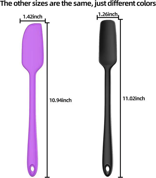 Alt view image 6 of 7 - Slim Silicone Spatula Set, 5 Piece Food Grade Rubber Spatulas for Baking, Cooking, and Mixing High Heat Resistant Non Stick Dishwasher Safe BPA-Free (Multicolor)