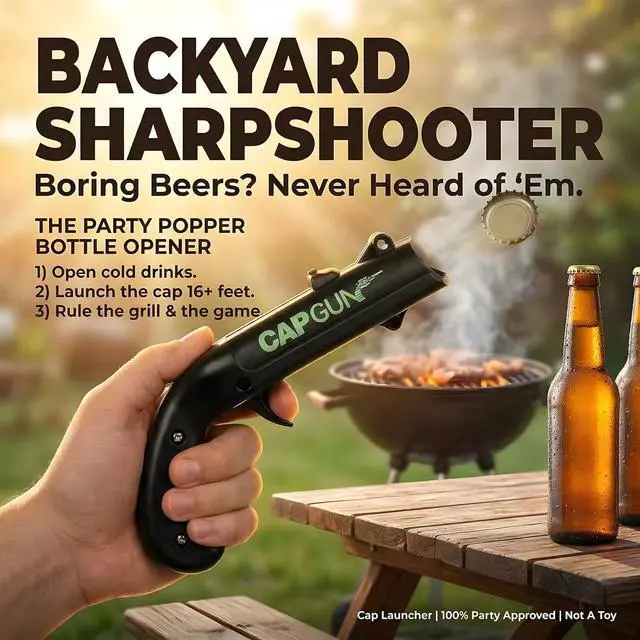 Alt view image 7 of 7 - 2PCs Black Cap Gun Bottle Opener with Shooting Fun, Creative Novelty Gadget, Perfect Holiday Gift for World Cup Watch Parties, Barbecues, SwimmingCamping and Gatherings