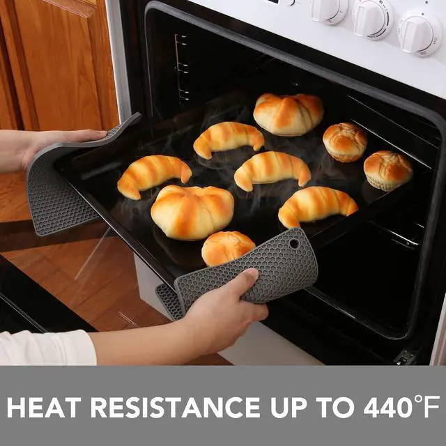 Alt view image 2 of 6 - Joyhalo 4 Pack Trivets for Hot Dishes | Hot Pads for Kitchen, Silicone Pot Holders for Kitchen Countertops,Table, Hot Pots and Pans, Easy to Wash and Dry, Grey