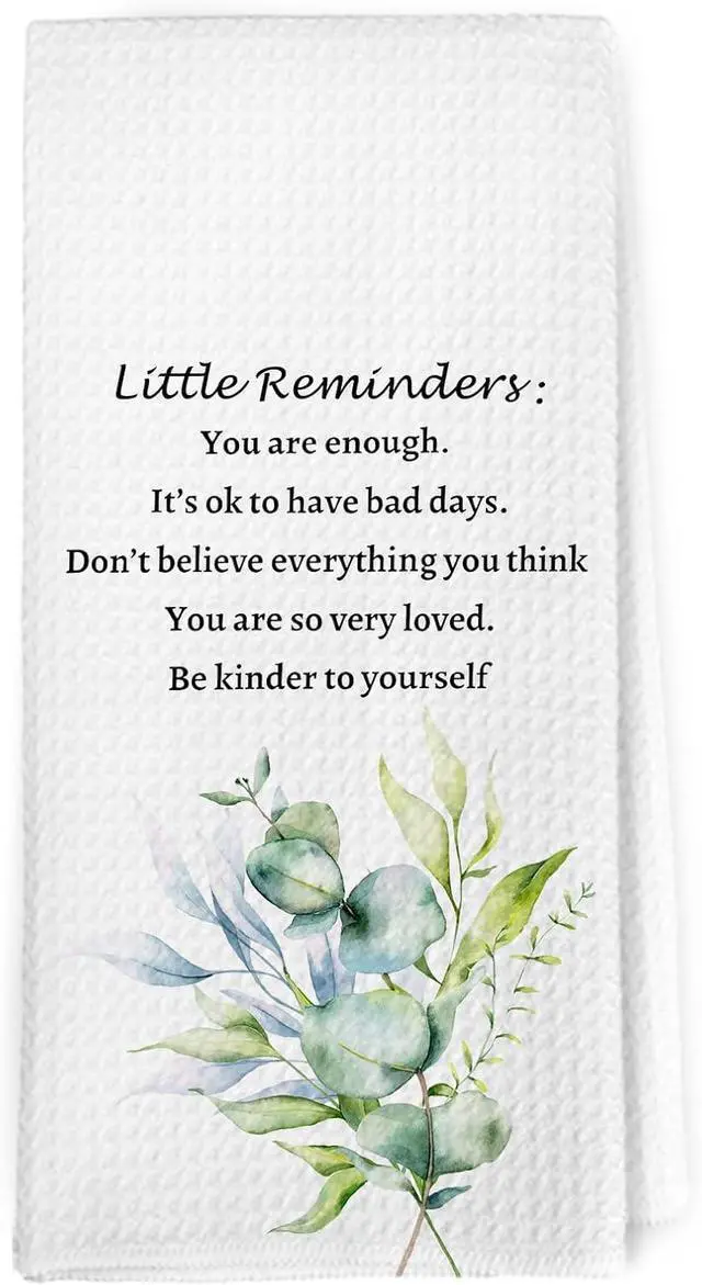 Main image of Dibor Inspirational Kitchen Towels Dishcloth, Positive Affirmations Decor Dish Towels, Minimalist Botanical Little Reminders Motivational Decorative Hand Tea Towel for Bathroom Kitchen, 16x24 Inch