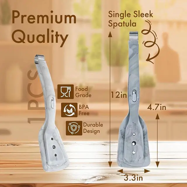 Alt view image 2 of 7 - 2-in-1 Silicone Spatula Tongs - Heat-Resistant Food Turner & Tongs for Flipping Fish, Steak, Pancakes - Non-Scratch, BPA-Free (White)