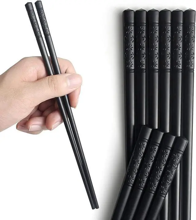 Main image of YFWOOD 5 Pairs Chopsticks, Non-Slip Reusable Chop sticks | Fiberglass Japanese Chinese Chop Sticks Dishwasher Safe, Non-Slip