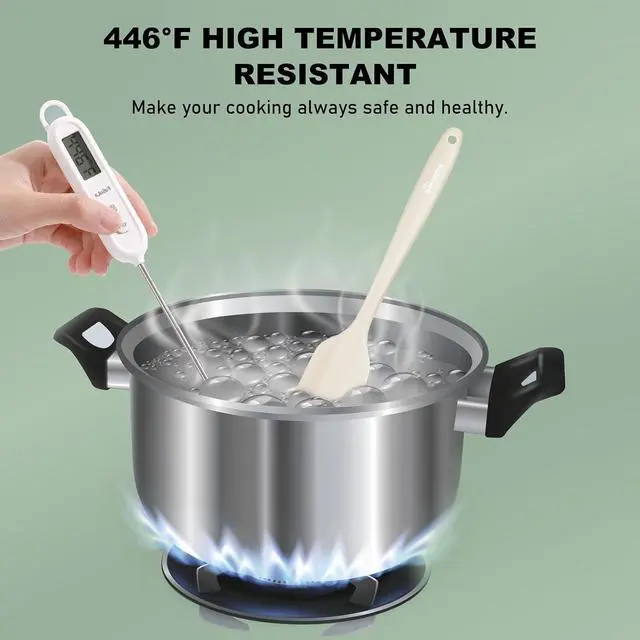 Alt view image 3 of 7 - NileHome 6 Pieces Silicone Spatula Set with Silicone Brush,Mixing-Ivory | Food-Grade Material,Heat Resistant Up to 600°F,Dishwasher Safe,BPA-Free