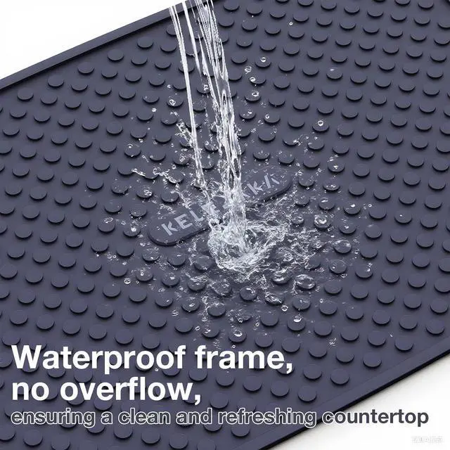 Alt view image 5 of 5 - 2-Pack Silicone Multi-Use Mats (13" & 11") ¨C All-Purpose Hot Pad, Non-Slip Drying Mat, Counter Protector in Dark Blue