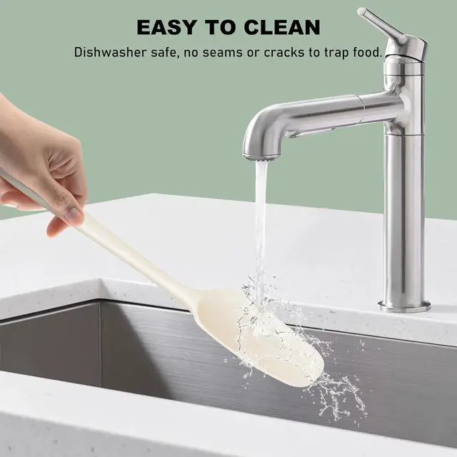 Alt view image 5 of 7 - NileHome 6 Pieces Silicone Spatula Set with Silicone Brush,Mixing-Ivory | Food-Grade Material,Heat Resistant Up to 600°F,Dishwasher Safe,BPA-Free