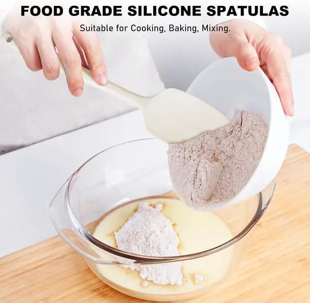 Alt view image 7 of 7 - NileHome 6 Pieces Silicone Spatula Set with Silicone Brush,Mixing-Ivory | Food-Grade Material,Heat Resistant Up to 600°F,Dishwasher Safe,BPA-Free