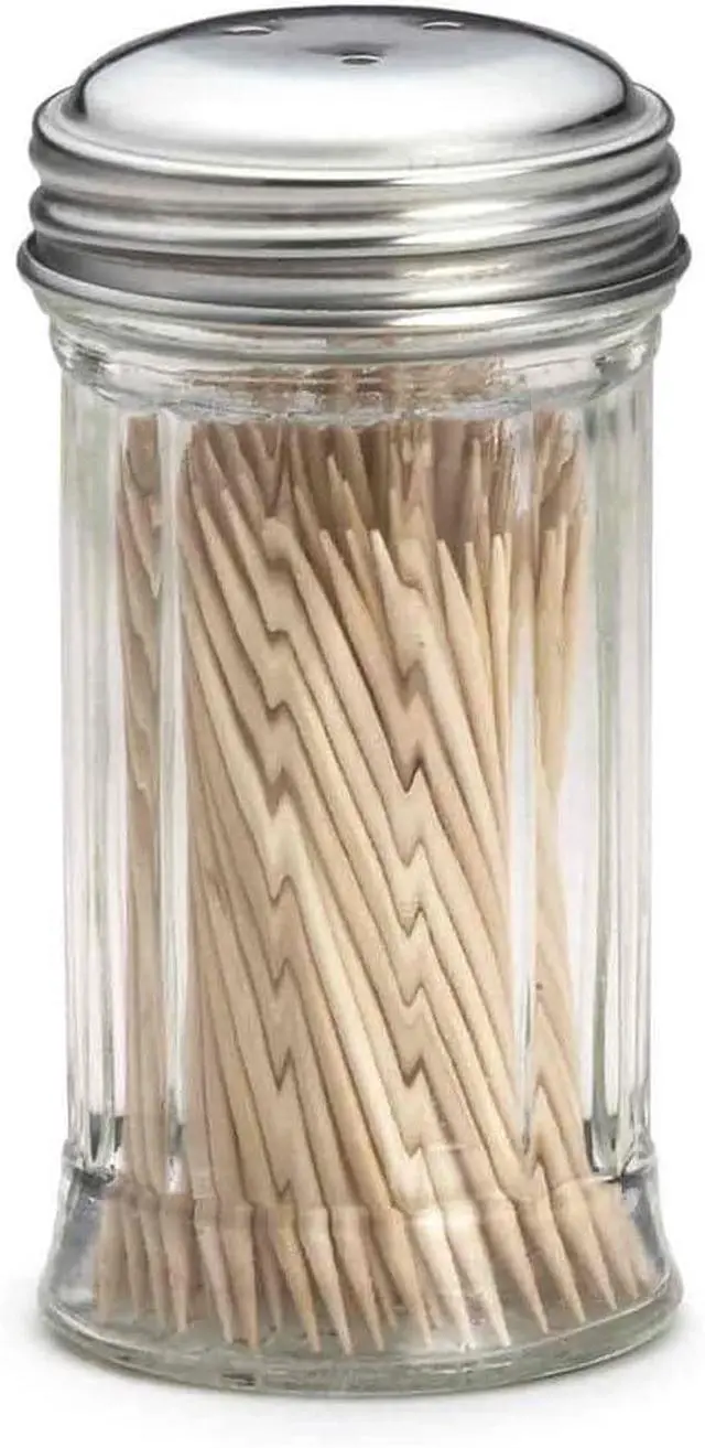 Alt view image 2 of 2 - Tablecraft Products Glass Toothpick Dispenser with Picks