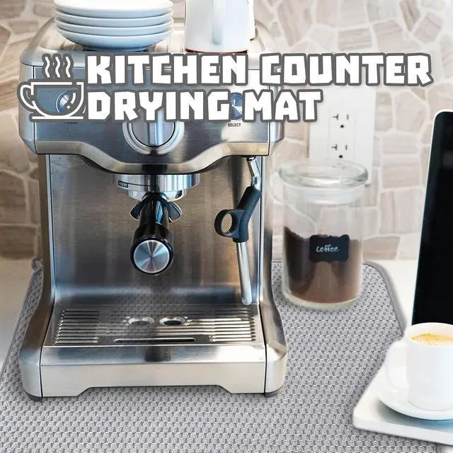 Alt view image 6 of 7 - 2Pcs XXL Dish Drying Mat,Absorbent Microfiber Dish Drainer Mats,Kitchen Counter Pads for Coffee Countertops,Sinks,Draining Racks(24×17",Gray)