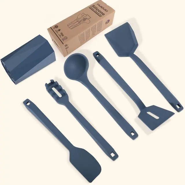 Alt view image 2 of 7 - Kitchen Silicone Cooking Utensils Set of 6 with Holder, 600F Heat Resistant, BPA Free Cleanup