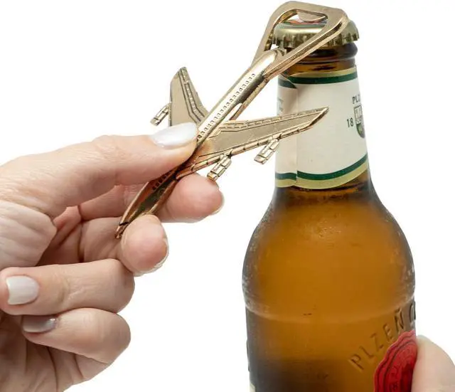 Alt view image 6 of 7 - Airplane Bottle Opener in Gift Box, Gift for Pilot or Veteran, Party Favor | Travel-Themed Bar Accessory for Pilots, Flight Attendants and Aviation Fans, Birthdays and Retirement Gift, Wedding Favor