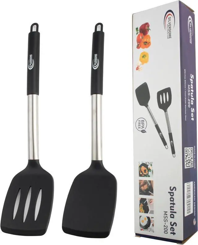 Main image of Premium Silicone Spatula Set (2-Piece) High Heat-Resistant, Non-Slip Grip Baking, Cooking, Mixing BPA-Free, Great Gift for Home Chefs,