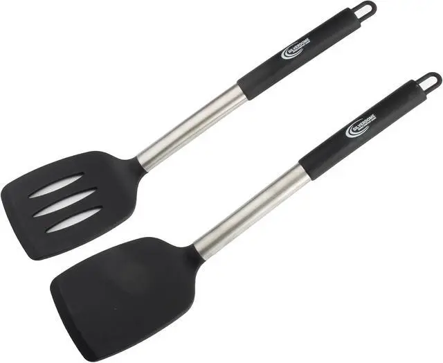 Alt view image 5 of 7 - Premium Silicone Spatula Set (2-Piece) High Heat-Resistant, Non-Slip Grip Baking, Cooking, Mixing BPA-Free, Great Gift for Home Chefs,
