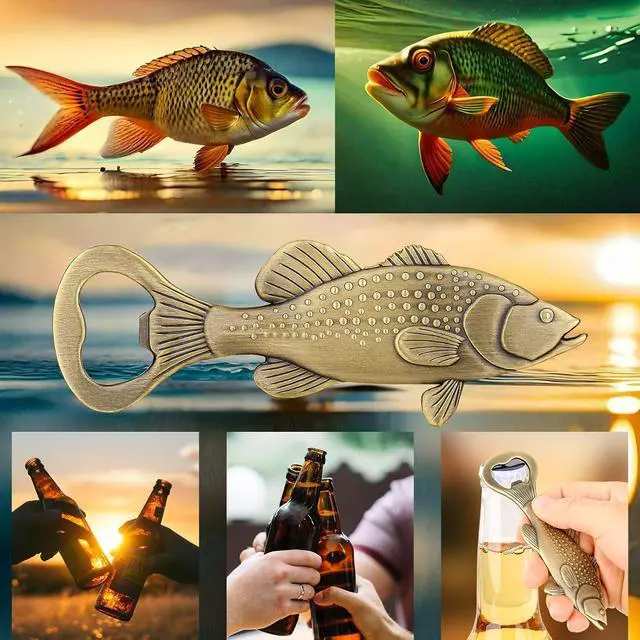 Alt view image 4 of 7 - LKKCHER Bass Beer Bottle Opener, Fishing Gifts for Fisherman, Bass Fish Decoration, Bronze Zinc Alloy with Gift Bag