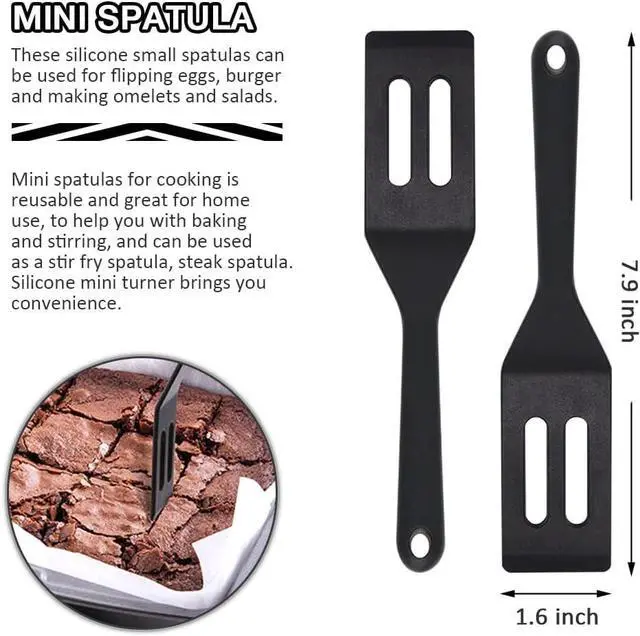 Alt view image 3 of 7 - Small Silicone Spatulas 4PC, Flexible Brownie Spatula for Cooking | Easy to Clean, Flexible, Reusable, Hangable, Nonstick